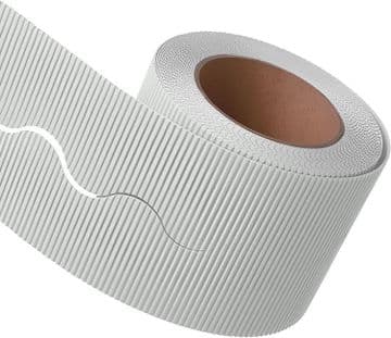 Soft White Border Roll Cardboard Corrugated Scalloped Edge -1 Roll