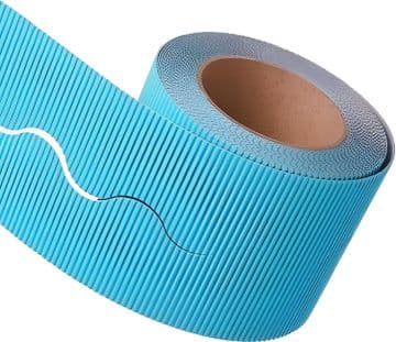 Turquoise Border Roll Cardboard Corrugated  Scalloped Edge - 1 Roll