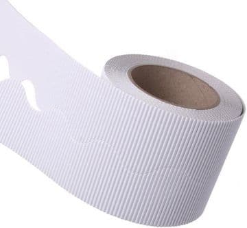 White Border Roll Cardboard Corrugated Scalloped Edge - 1 Roll