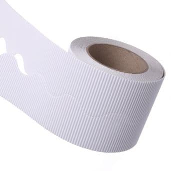 White Border Roll Cardboard Corrugated Scalloped Edge - 1 Roll