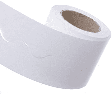 White Bordette Scalloped Paper Roll - 1 Roll