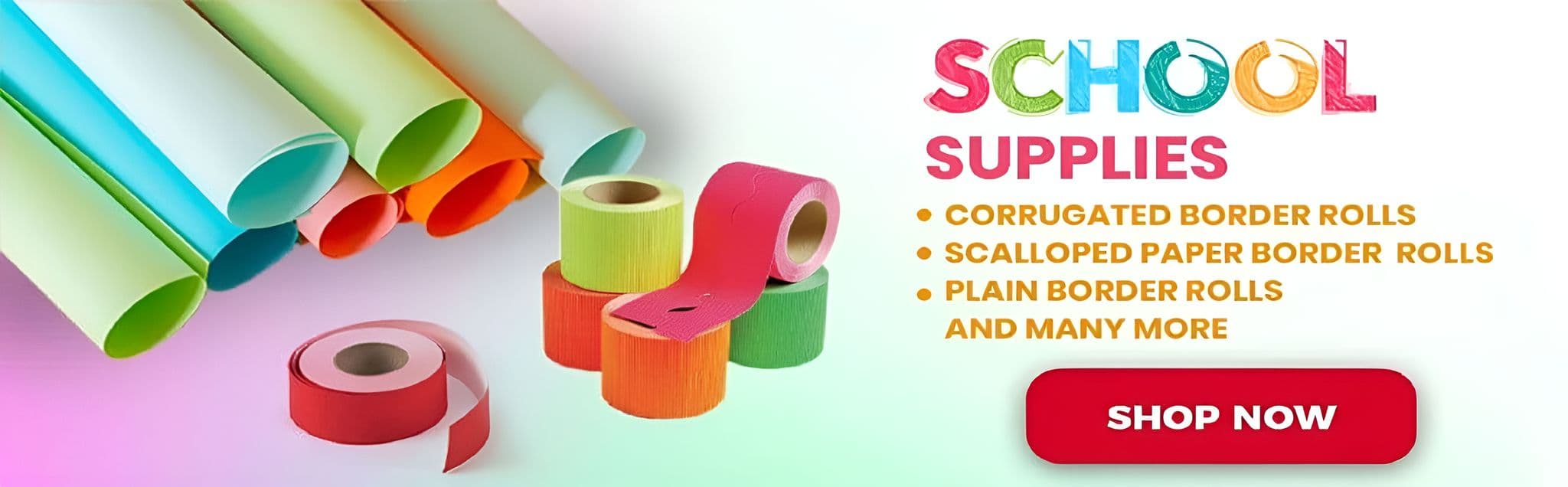 paper border rolls, corrugated and backing paper for schools