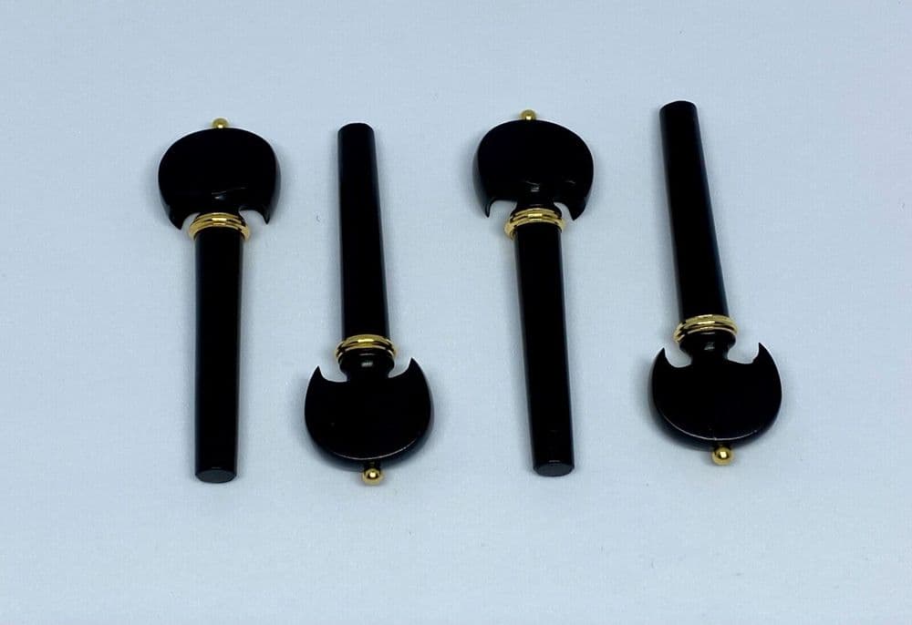 VIOLIN TUNING PEGS BAROQUE STYLE EBONY FULL SIZE 4/4 1 SET OF 4