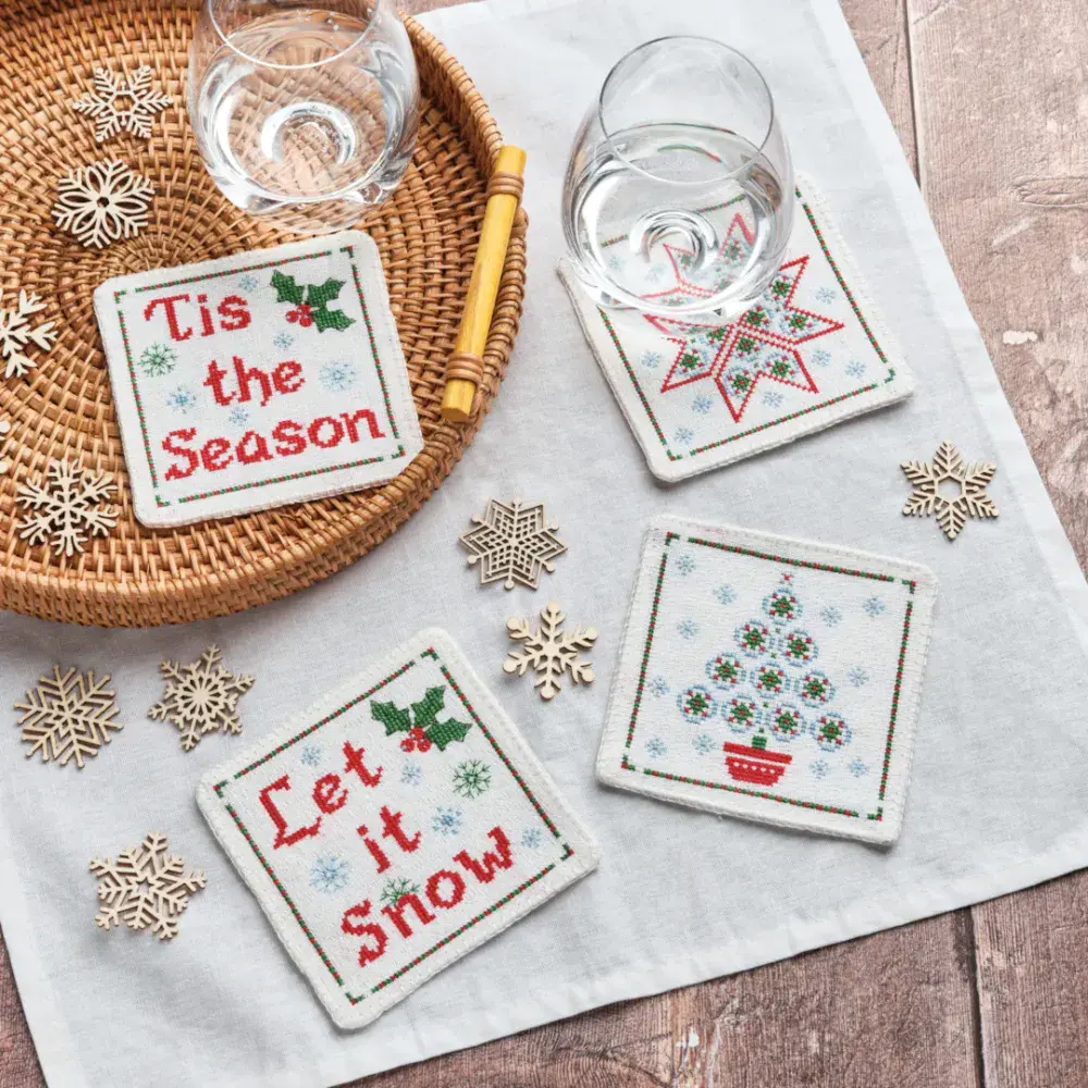 Christmas best sale drink coasters