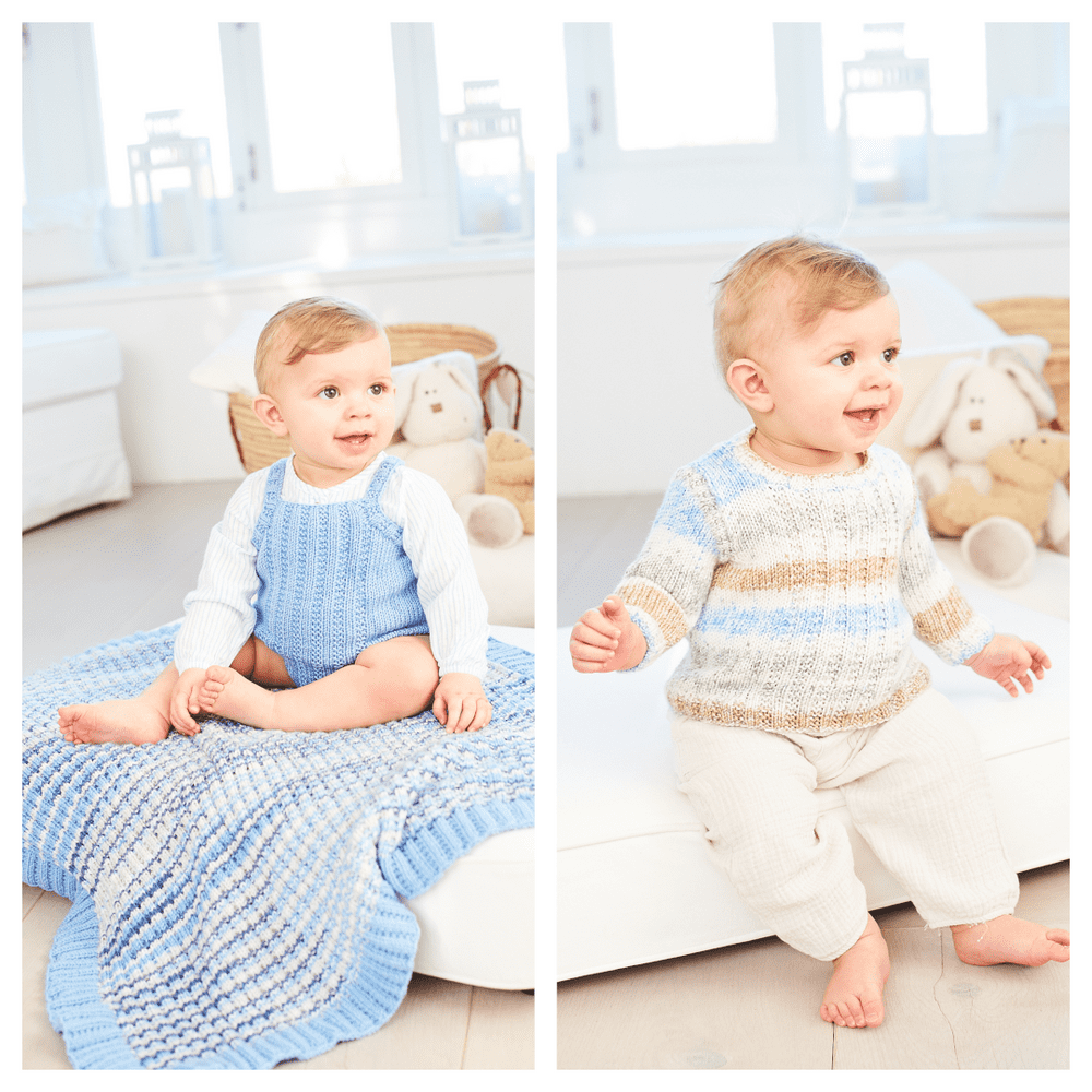 Stylecraft Bambino Prints DK Sweater Vest and Blanket Pattern 10068