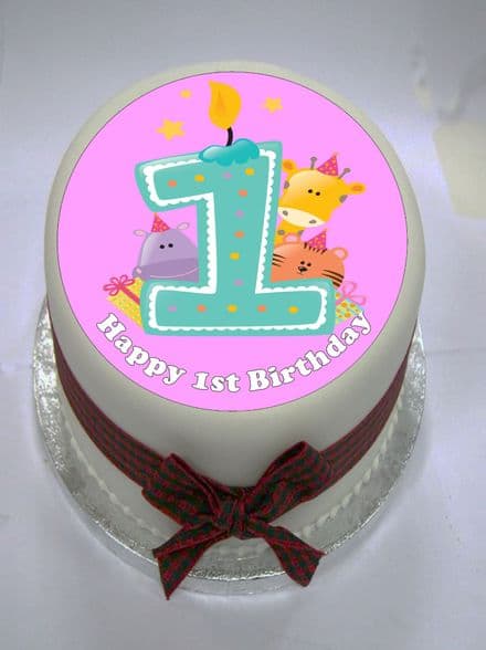 1st Birthday (Option 1) Edible Cake Topper
