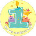 1st Birthday (Option 2) Edible Cake Topper