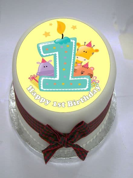 1st Birthday (Option 2) Edible Cake Topper