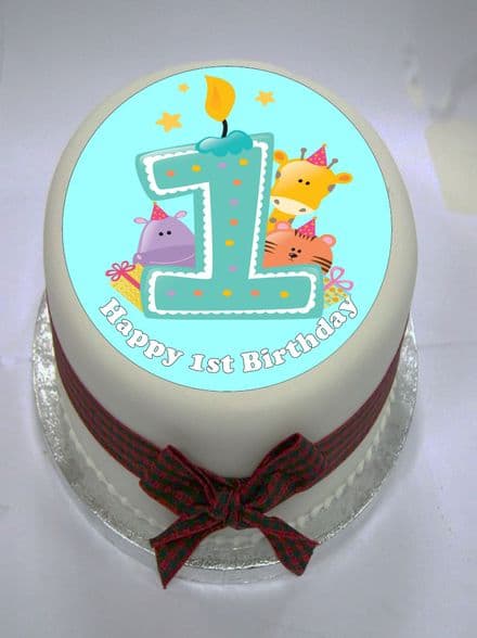 1st Birthday (Option 3) Edible Cake Topper