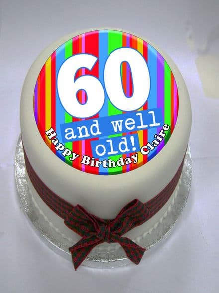 60 and Well Old Edible Cake Topper
