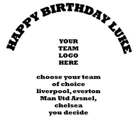 Any Football Team Edible Cake Topper