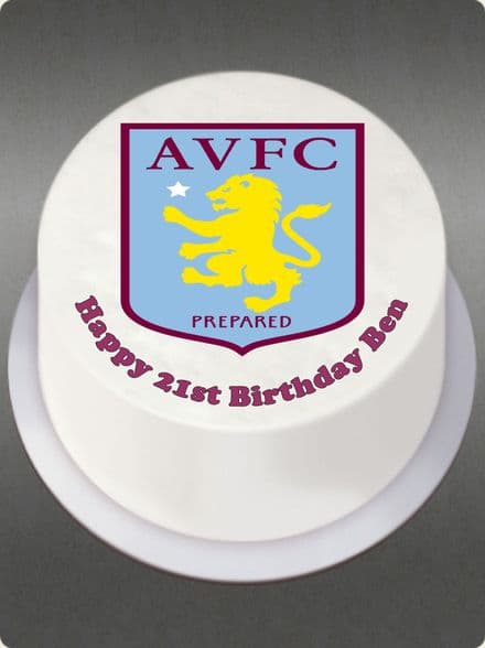 Aston Villa (White Background) Edible Cake Topper