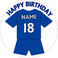 Blue Football Shirt Edible Cake Topper