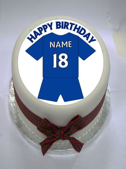 Blue Football Shirt Edible Cake Topper