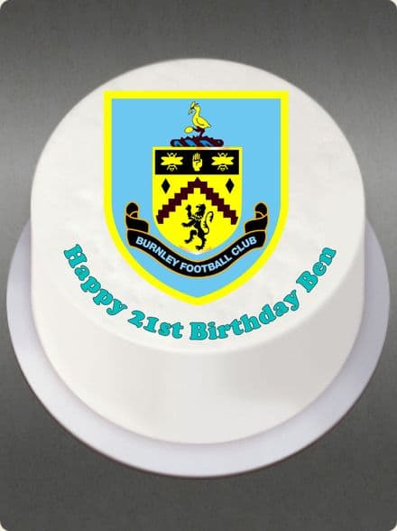 Burnley (White Background)Edible Cake Topper