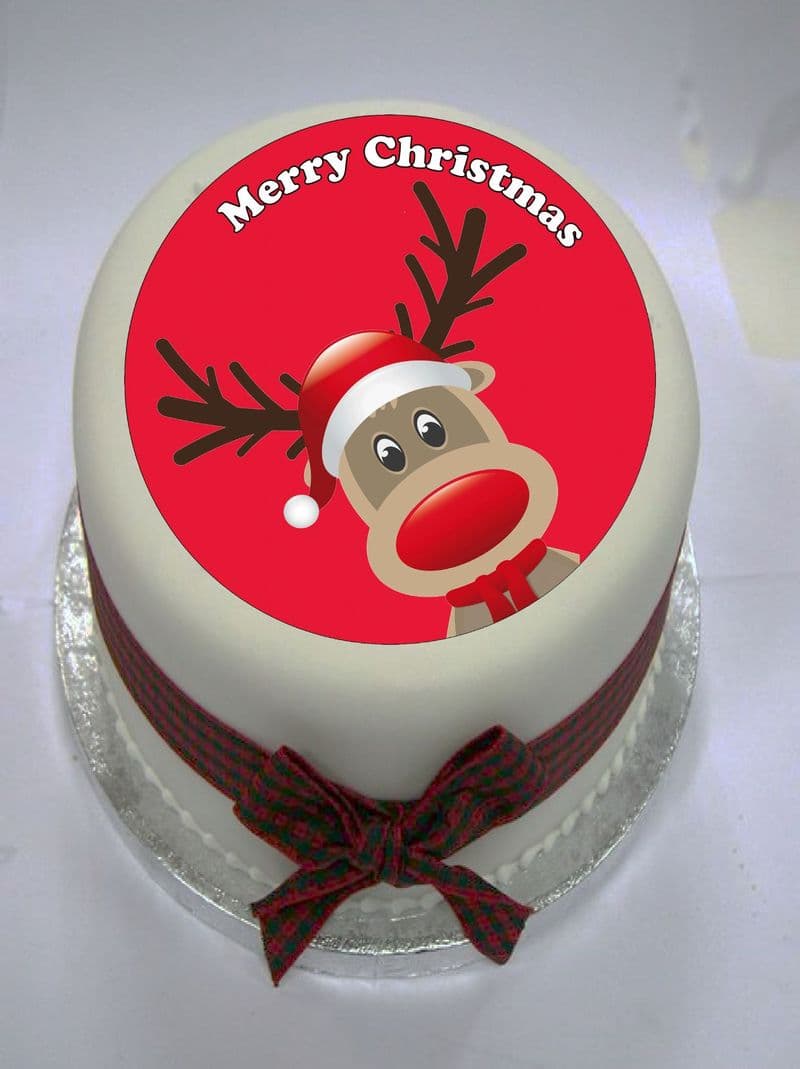 Christmas Reindeer Edible Cake Topper
