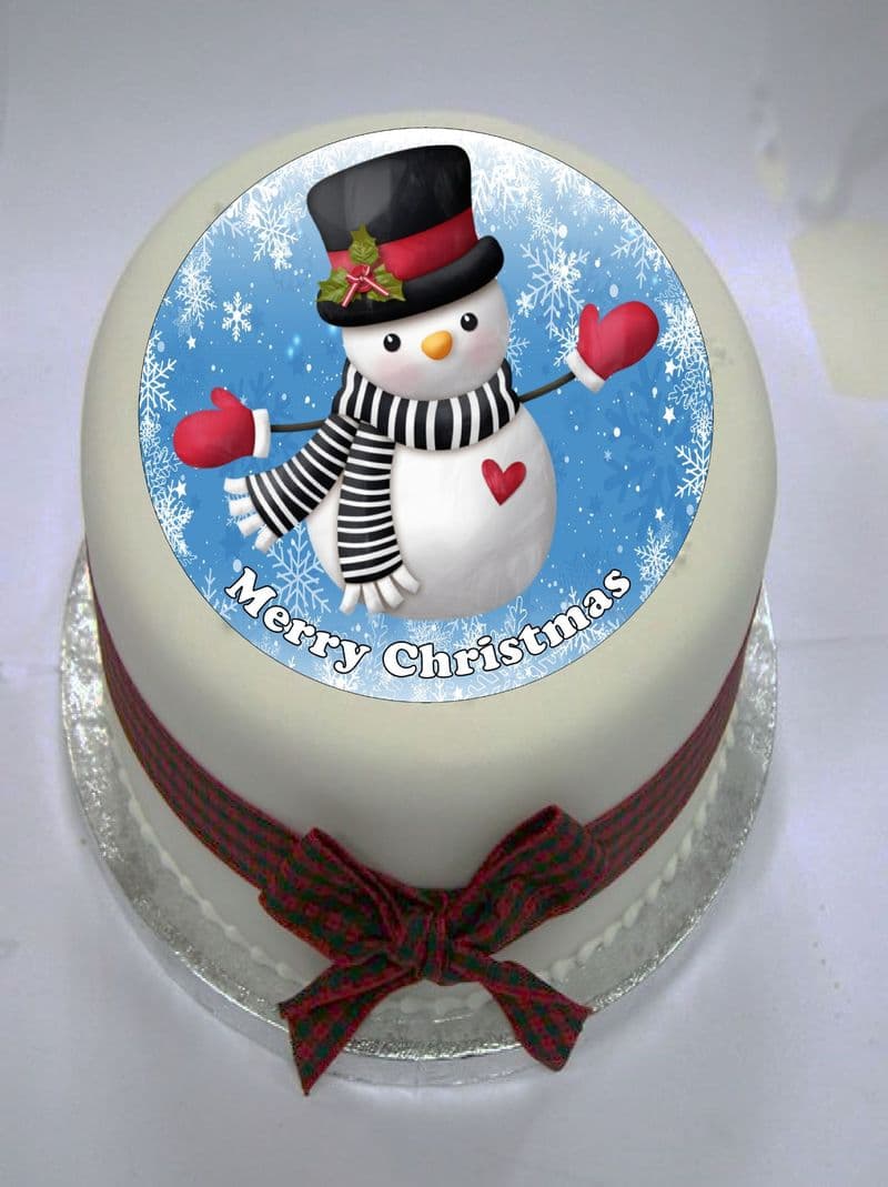 Christmas Snowman (option 1) Edible Cake Topper