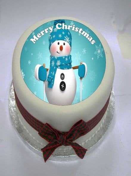 Christmas Snowman (option 2) Edible Cake Topper