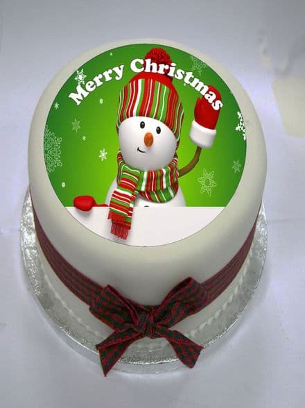 Christmas Snowman (option 3) Edible Cake Topper