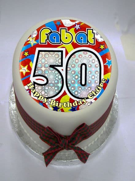 Fab at 50 Edible Cake Topper