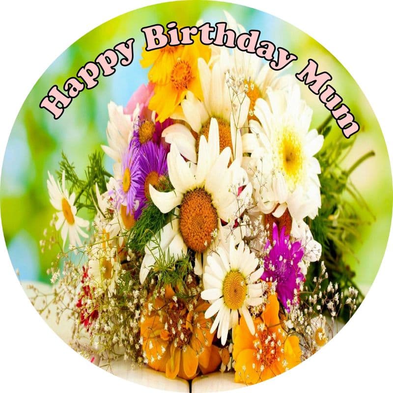 Flowers Edible Cake Topper (option 1)