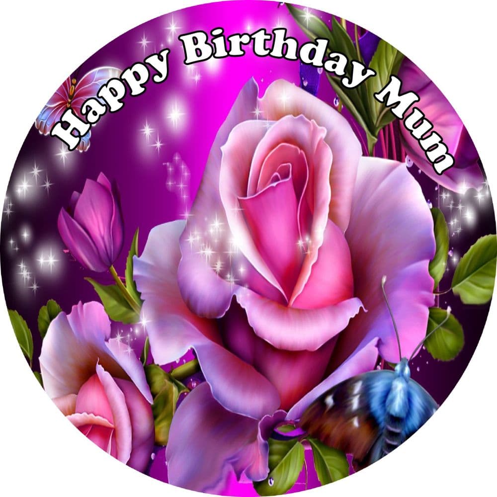 Flowers Edible Cake Topper option 2