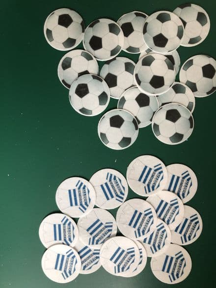Football Theme (Option 1) Pre Cut 1.5" Wafer Toppers X 30
