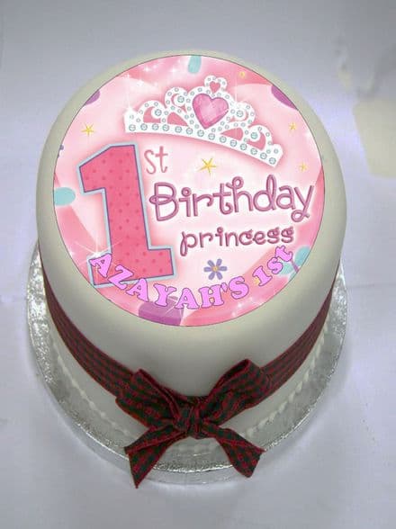 Girls 1st Birthday Edible Cake Topper