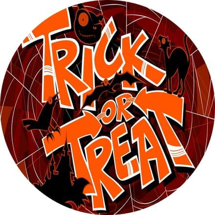 Halloween Trick or Treat Edible Cake Topper