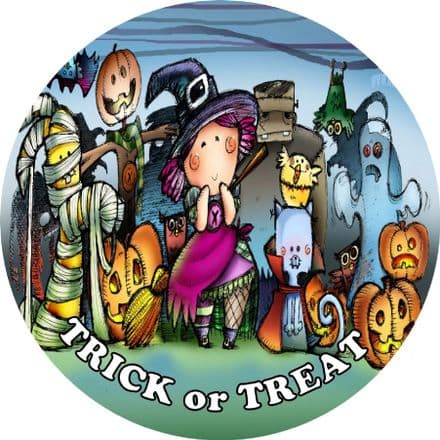 Halloween Trick or Treat Monsters Edible Cake Topper