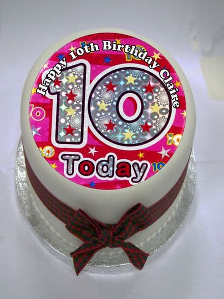 Happy 10th Birthday Edible Cake Topper