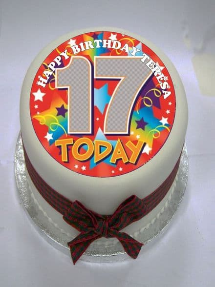 Happy 17th Birthday Edible Cake Topper