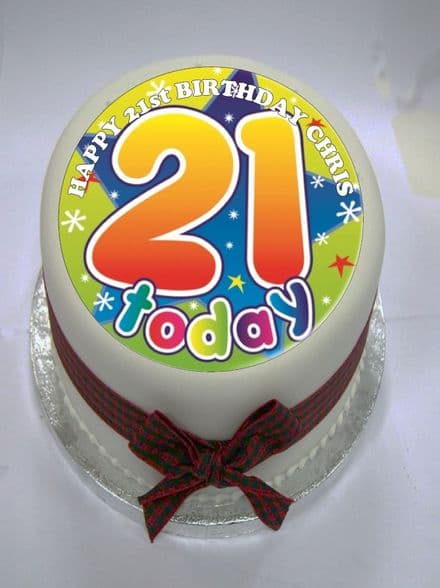 Happy 21st Birthday Edible Cake Topper