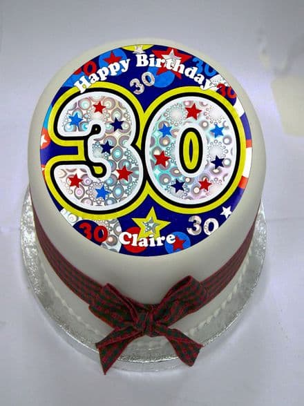 Happy 30th Birthday Edible Cake Topper