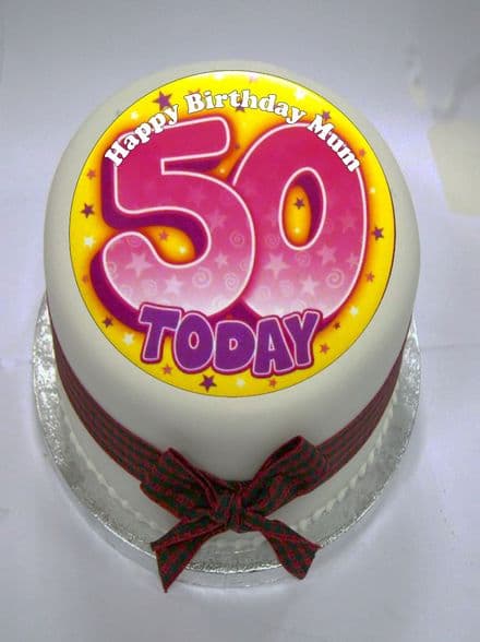 Happy 50th Birthday Edible Cake Topper