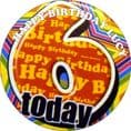 Happy 6th Birthday Edible Cake Topper