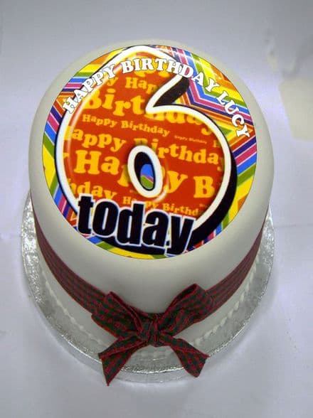 Happy 6th Birthday Edible Cake Topper