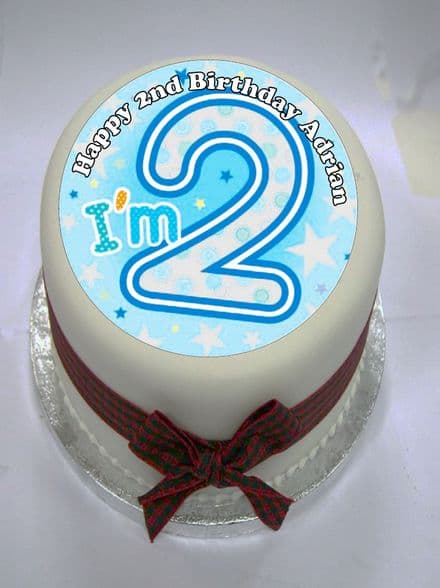 I'm 2 (Blue) Edible Cake Topper