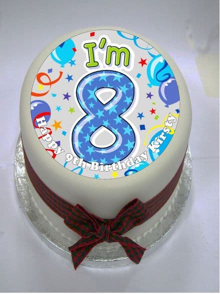 I'm 8 Edible Cake Topper