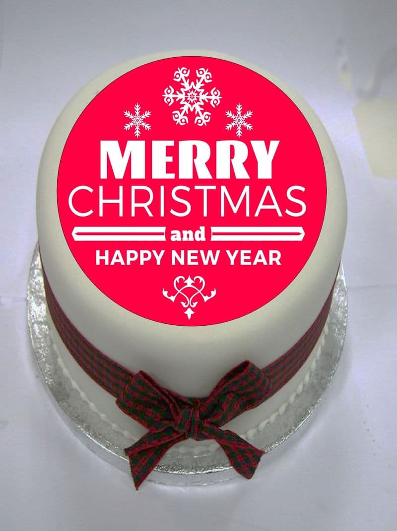 Merry Christmas Edible Cake Topper