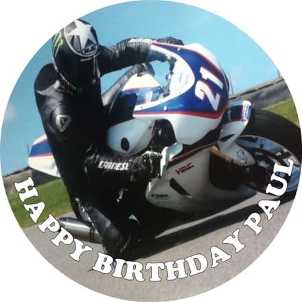 Motorbike Theme Edible Cake Topper