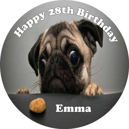 Pug Edible Cake Topper