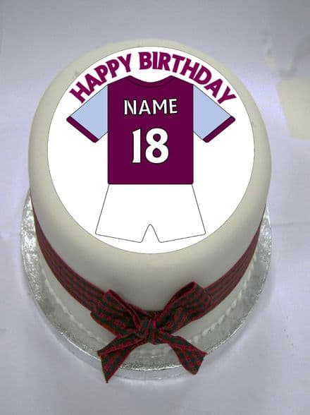 Purple & Blue Football Shirt Edible Cake Topper