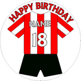 Red & White (option 5) Football Shirt Edible Cake Topper