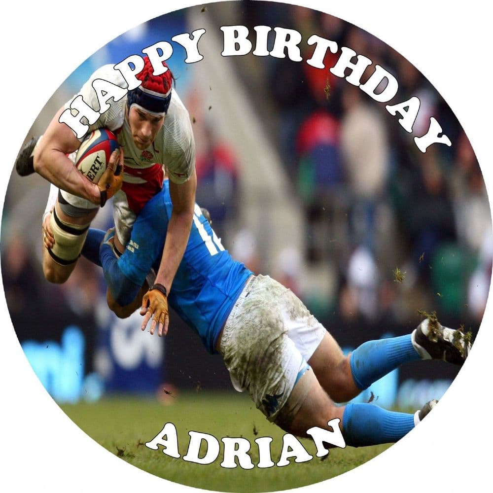 Rugby Theme Edible Cake Topper