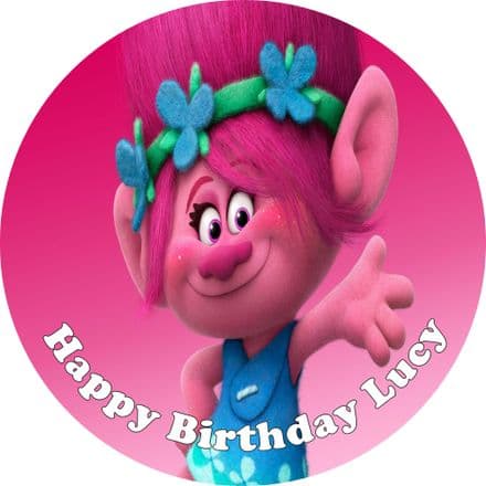 TROLLS Edible Cake Topper (pink)
