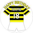 Yellow & Black (option 1) Football Shirt Edible Cake Topper