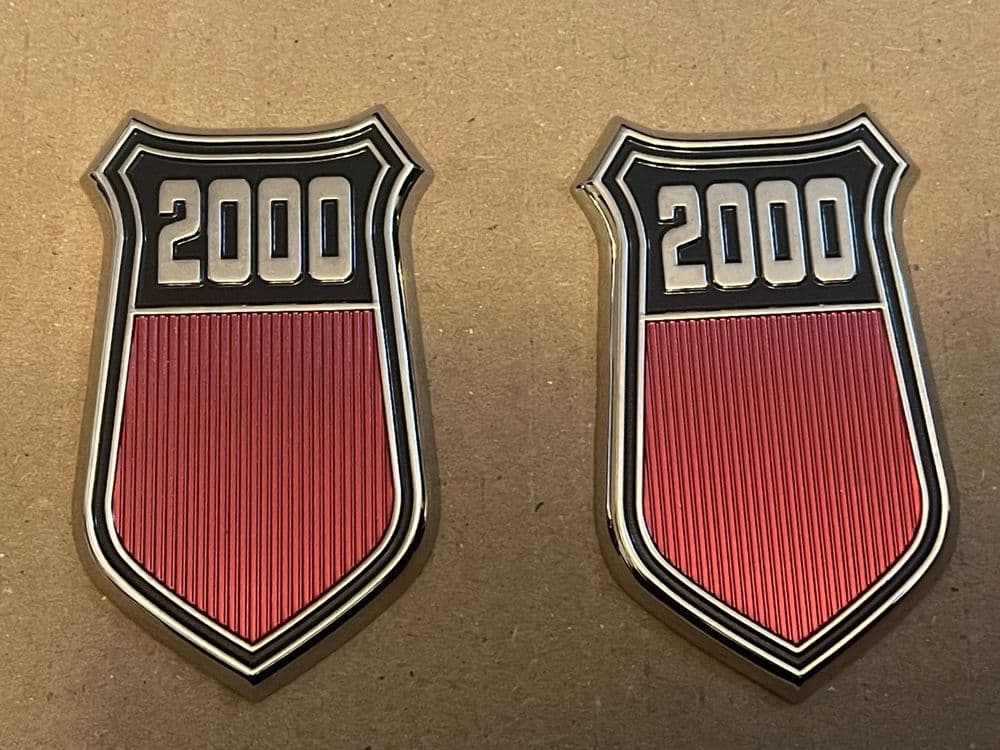 FORD GRANADA MK1 2000 BRAND NEW WING BADGES X 2 MADE IN ENGLAND