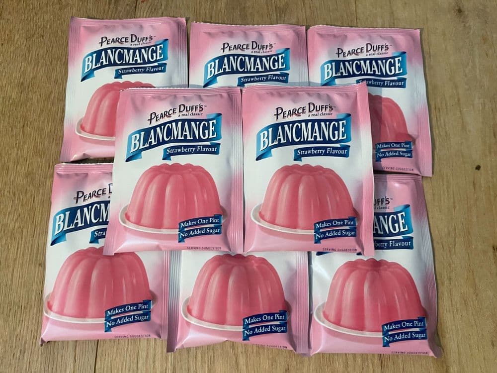 PEARCE DUFF'S STRAWBERRY BLANCMANGE MIX 8 PACKETS  (8X35G) CHRISTMAS TRIFLE