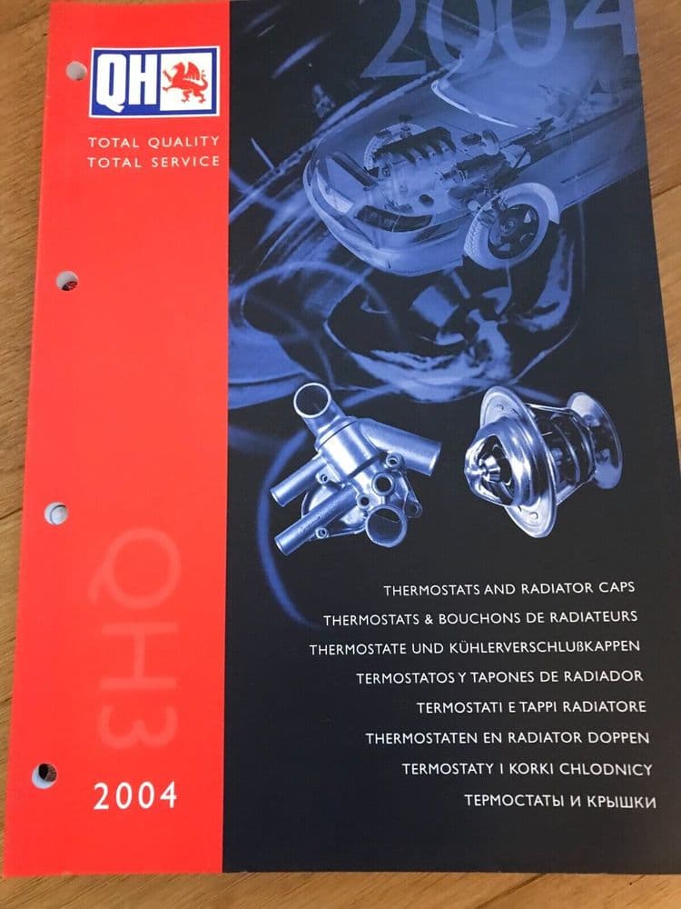 QH PARTS CATALOGUE THERMOSTATS RADIATOR CAPS 2004
